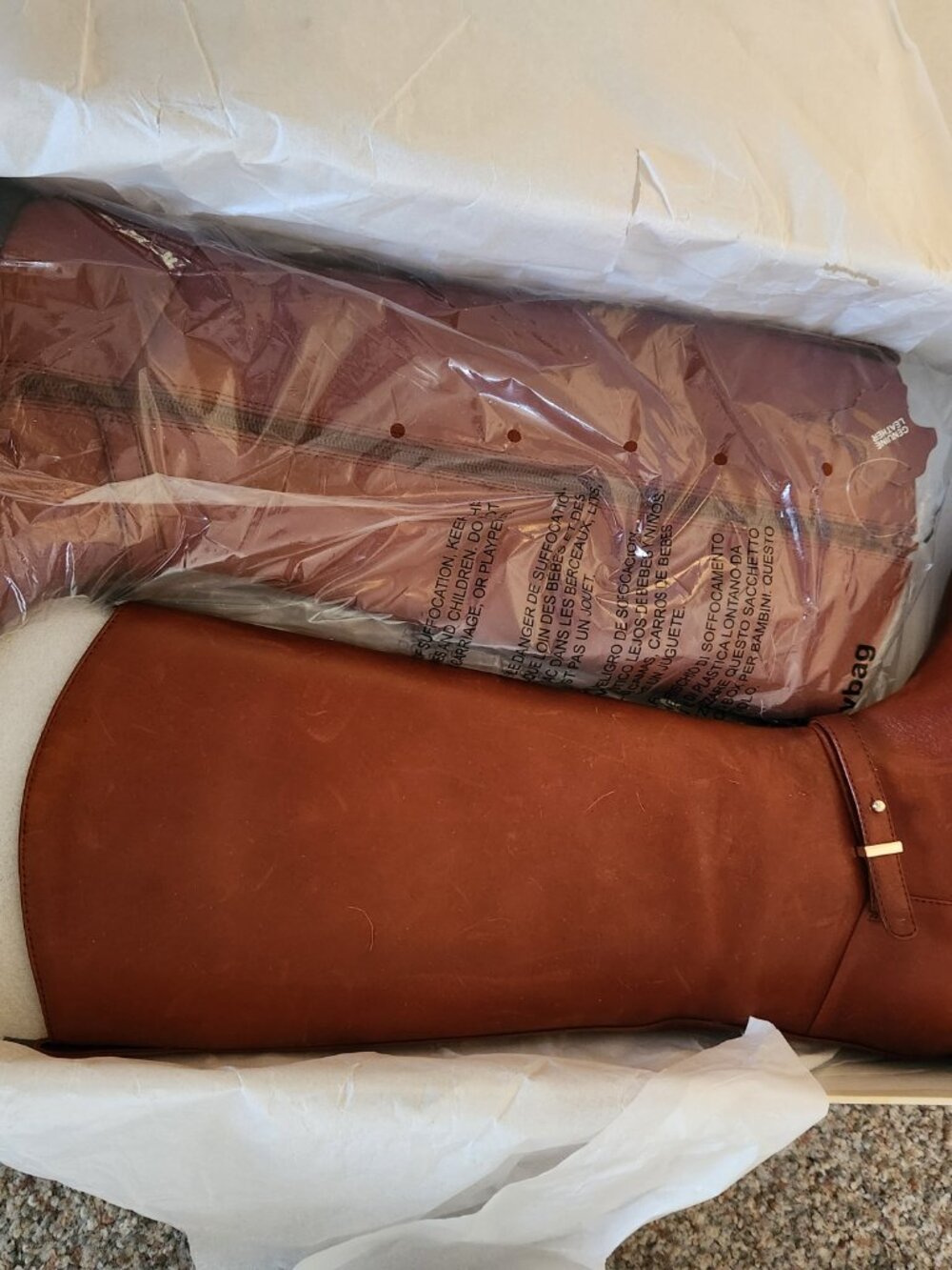 On 34th Leather Cognac "Firesse" Riding Boots. NIB. Size 5.5